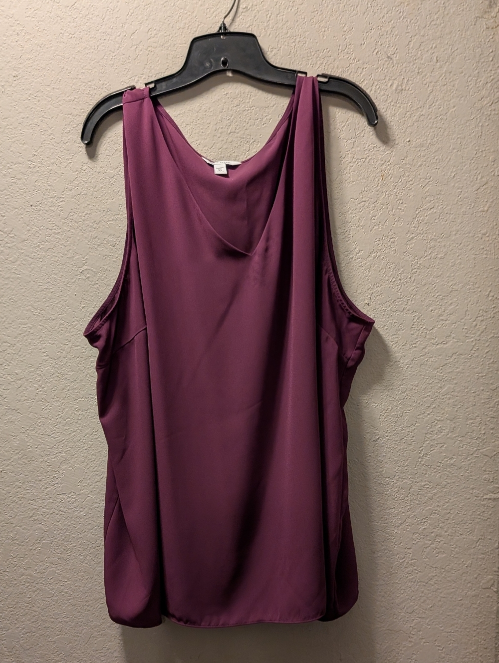 Nine West Draped V-Neck Sleeveless Tank - Plum